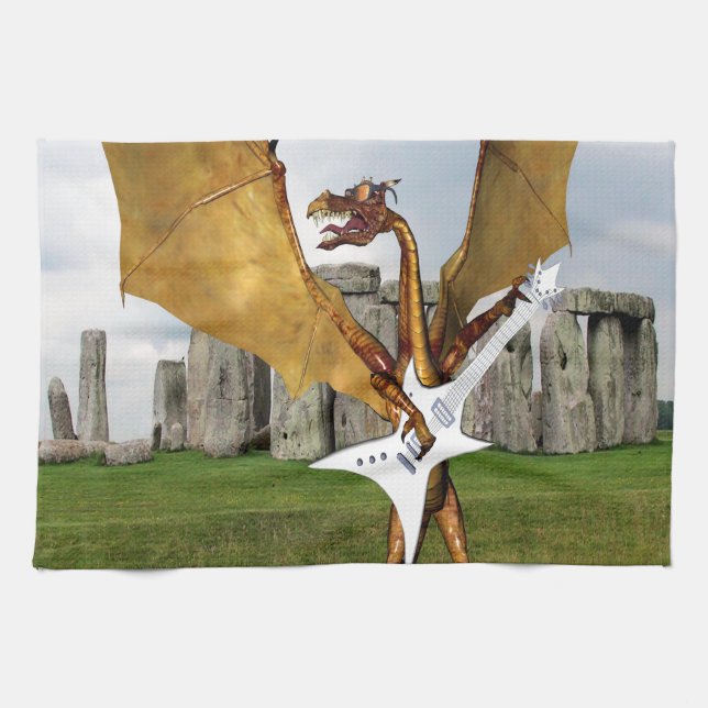 Stonehenge Dragon Kitchen Towel (Horizontal)