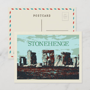 Stonehenge, England illustration Great Britain UK Postcard