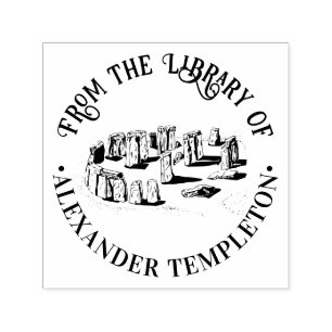 Stonehenge “From the library of” Book Name Round Self-inking Stamp