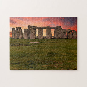 Stonehenge in England During Colorful Sunset Jigsaw Puzzle