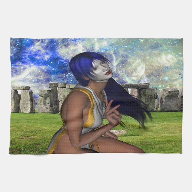 Stonehenge Meditation Kitchen Towel (Horizontal)