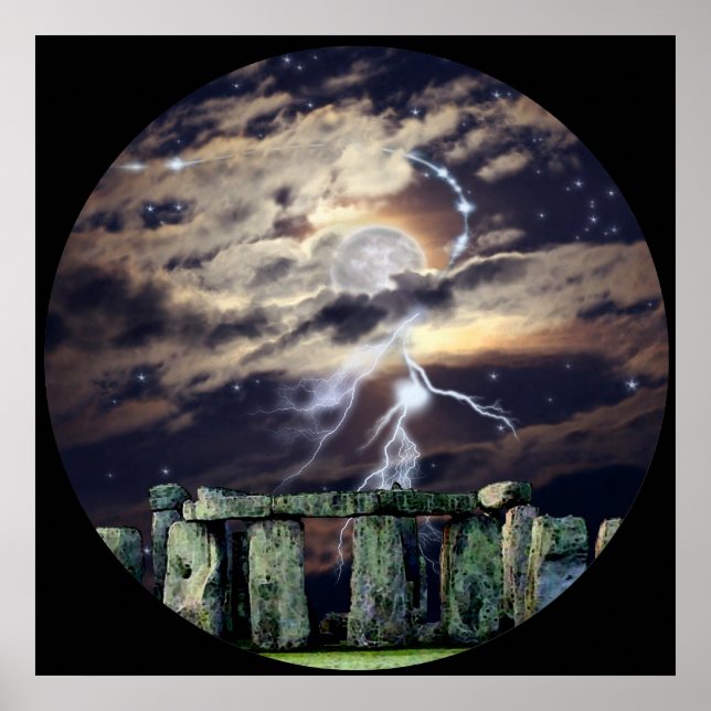 Stonehenge Mystical Druid Art Mytho-Fantasy Poster (Front)