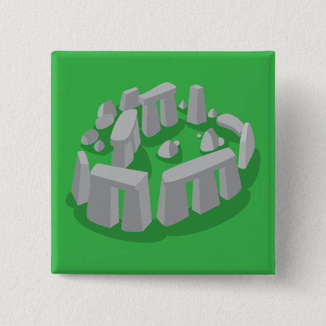 Stonehenge of England 2 Inch Square Button (Front)
