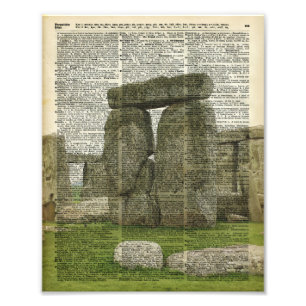 Stonehenge over Dictionary page Photo Print