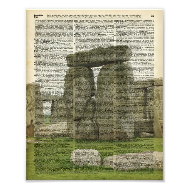 Stonehenge over Dictionary page Photo Print (Front)