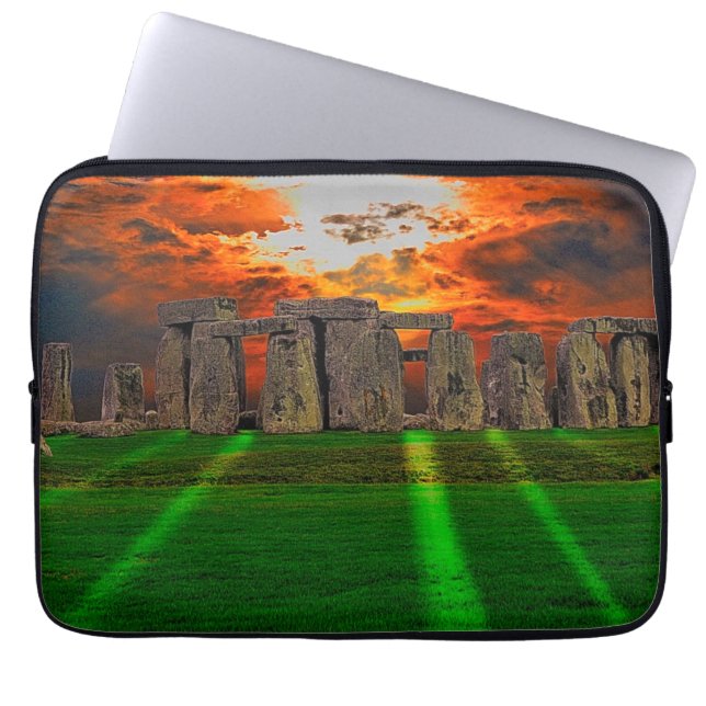 Stonehenge Standing Stones at Sunset Laptop Sleeve (Front)