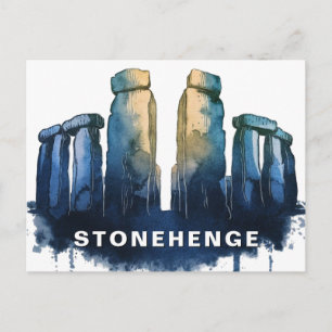 Stonehenge, United Kingdom Watercolor Postcard