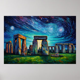 Stonehenge | Van Gogh Inspiration Poster