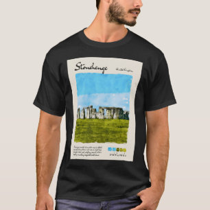 Stonehenge Vintage Watercolour Travel  T-Shirt