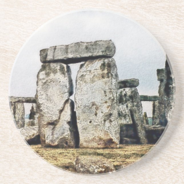 Stonehenge Watercolor Art Coaster (Front)