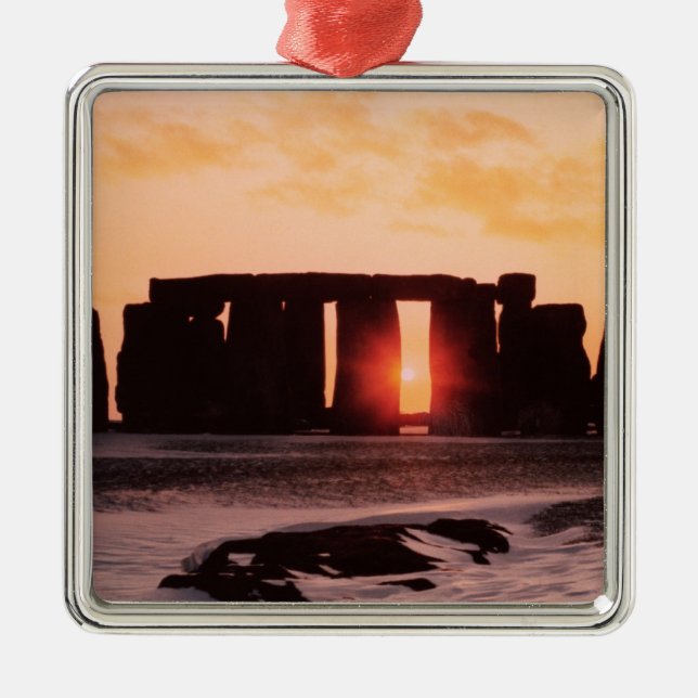 Stonehenge, Winter Solstice Metal Ornament (Front)