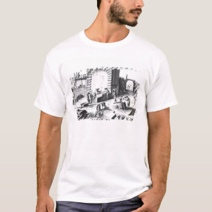 Stonemasons at work, engraved by Lucotte T-Shirt