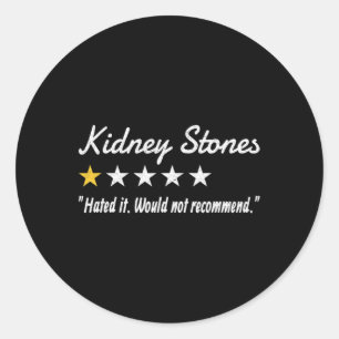 Stones 1-star Review Kidney Stones Kidney Disease Classic Round Sticker