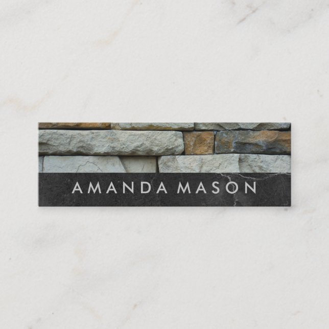 Stones | Interior Design | Real Estate Agent Mini Business Card (Front)