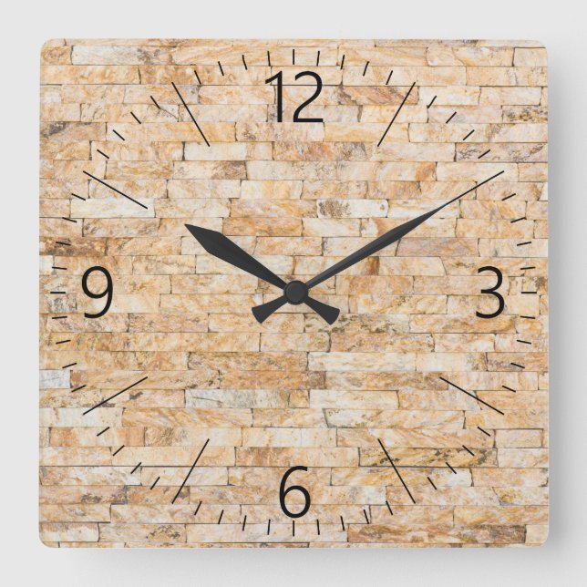 Stones pattern square wall clock (Front)