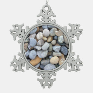 Stones wallpaper snowflake pewter christmas ornament