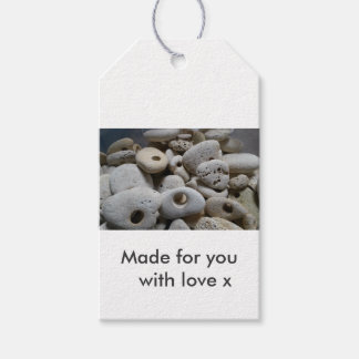 Stones with holes. Made for you with love Gift Tags
