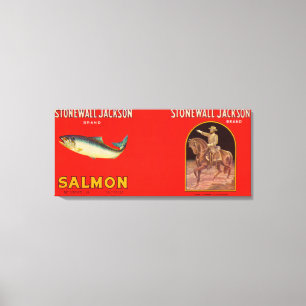 Stonewall Jackson Brand Salmon Label Canvas Print