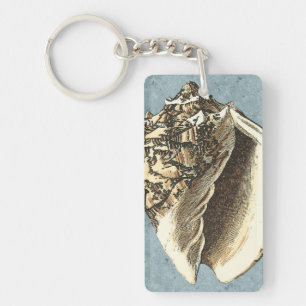 Stonewashed Conch Shell Keychain
