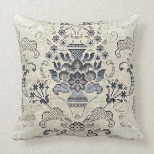 Stonewashed Floral Throw Pillow