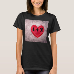 Stonewashed Heart Monogram Personalize T-Shirt