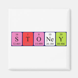 Stoney periodic table name magnet