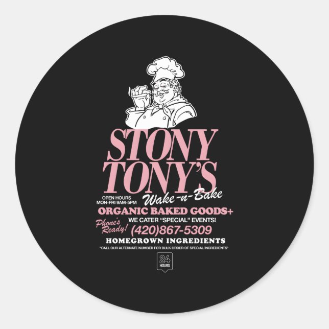 Stoney Tony Classic Round Sticker (Front)
