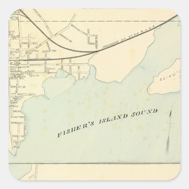 Stonington, Groton Square Sticker (Front)