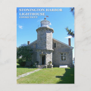 Stonington Harbour Lighthouse, Connecticut Postcar Postcard