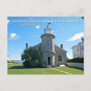 Stonington Harbour Lighthouse, Connecticut Postcar Postcard