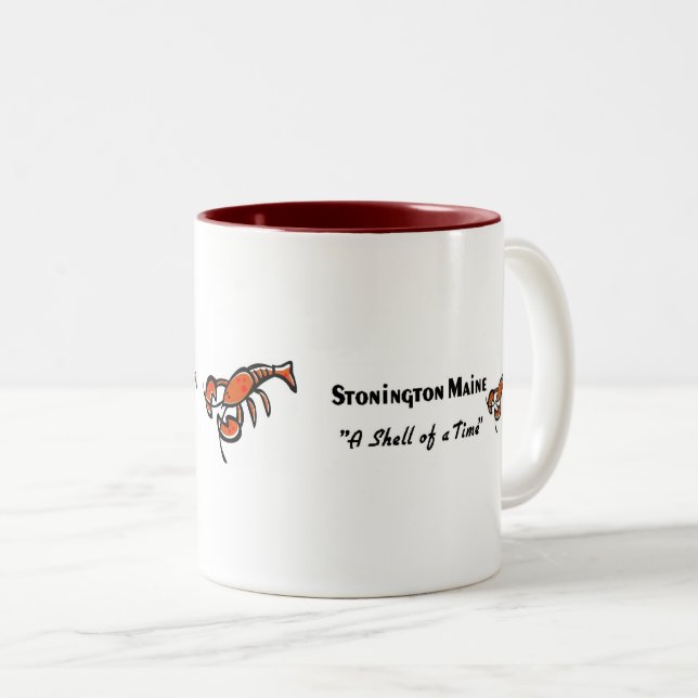 Stonington Maine Lobster Coffee Mug (Front Right)