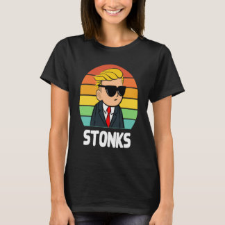 Stonks Pocket Design Tendies Bets Stocks Only Go U T-Shirt