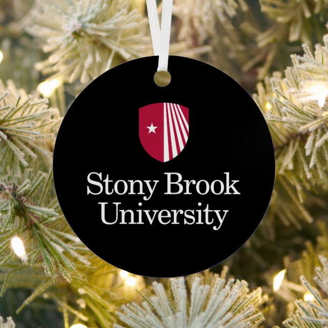 Stony Brook University | Wordmark Metal Ornament (Insitu)
