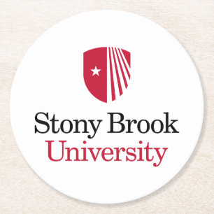 Stony Brook University   Wordmark Round Paper Coaster