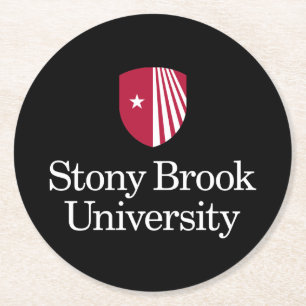 Stony Brook University   Wordmark Round Paper Coaster