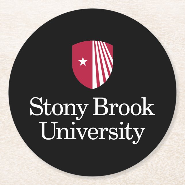 Stony Brook University | Wordmark Round Paper Coaster (Front)