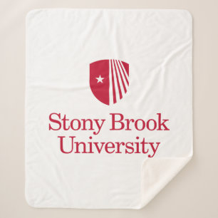Stony Brook University   Wordmark Sherpa Blanket