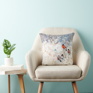 Stoopendaal - Bullfinches, fine art painting Throw Pillow