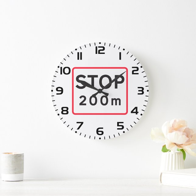 Stop 200m Road Sign Traffic Warning Safety  Large Clock (Creator Uploaded)