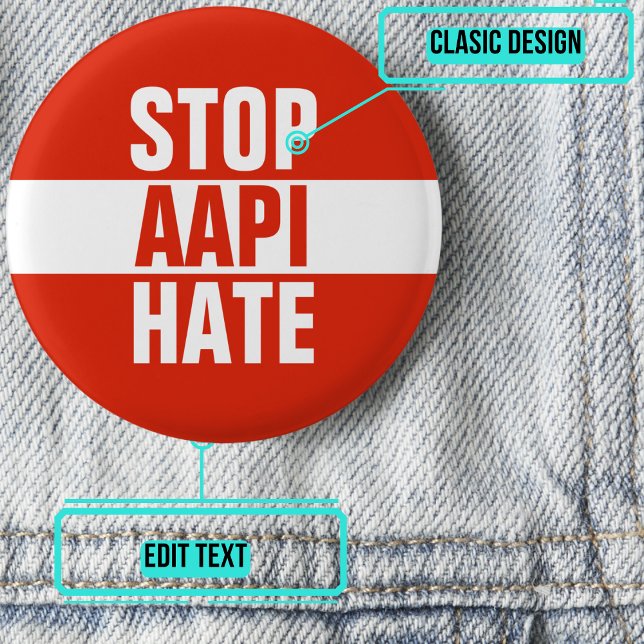 Stop AAPI Hate 1 Inch Round Button (Please enjoy our design and see the others in the collection.)