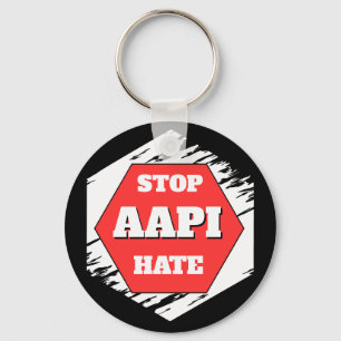 Stop AAPI Hate Rectangular Keychain