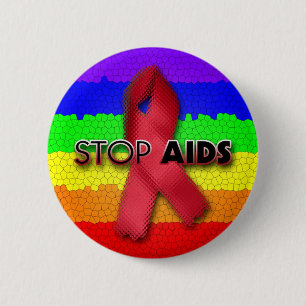 Stop AIDS (Rainbow) 2 Inch Round Button