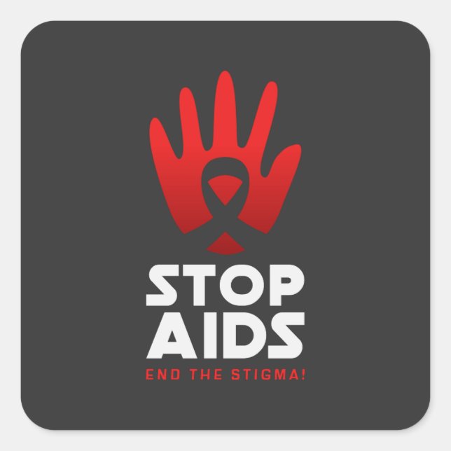 Stop Aids Square Sticker (Front)