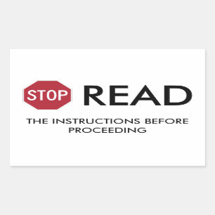 STOP AND READ STICKER