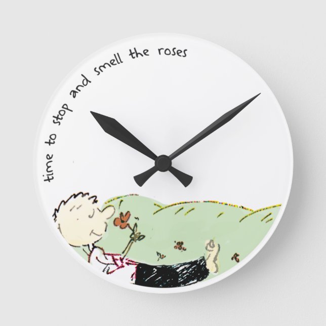 stop and smell the roses round clock (Front)
