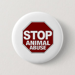 Stop Animal Abuse 2 Inch Round Button