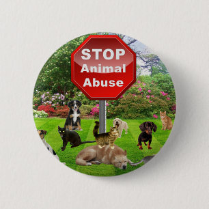 Stop Animal Abuse 2 Inch Round Button