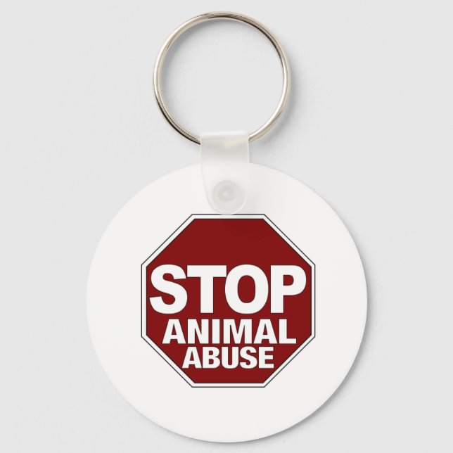 Stop Animal Abuse Keychain (Front)