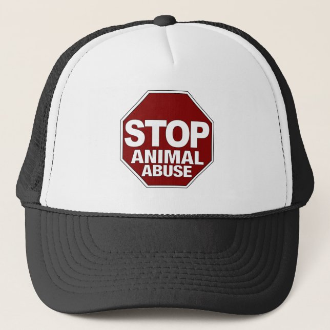 Stop Animal Abuse Trucker Hat (Front)