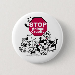 Stop Animal Cruelty 2 Inch Round Button